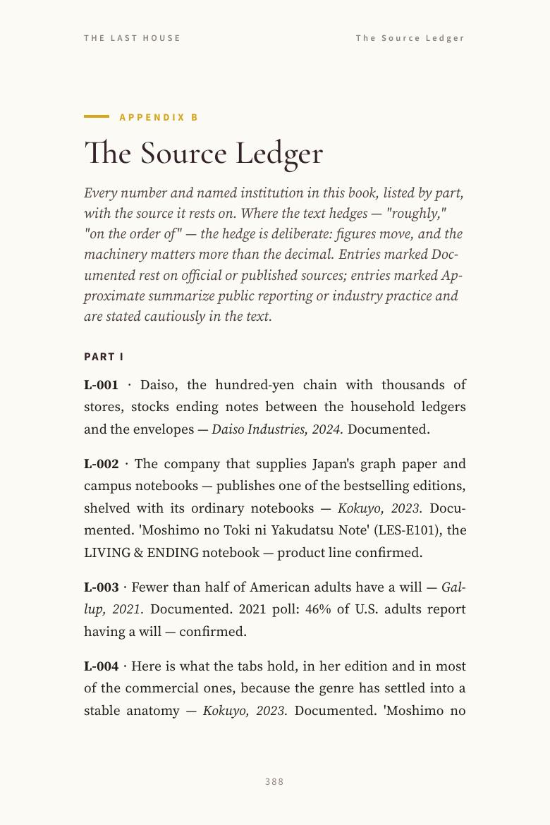 Appendix B, The Source Ledger